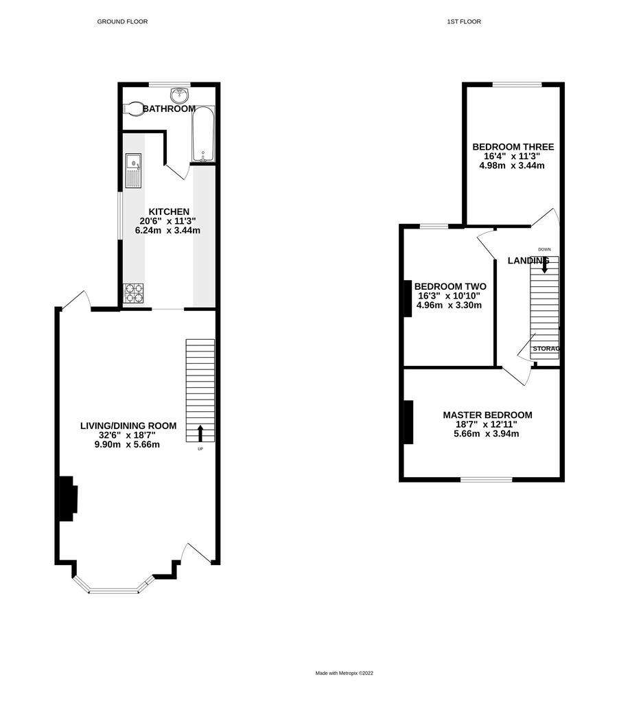 3 bedroom terraced house to rent - floorplan