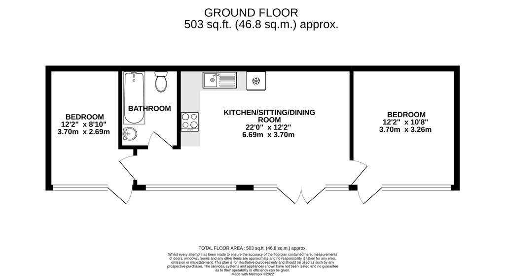 2 bedroom barn conversion to rent - floorplan