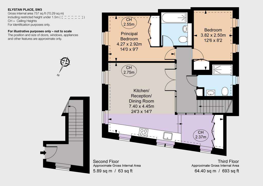 2 bedroom flat to rent - floorplan