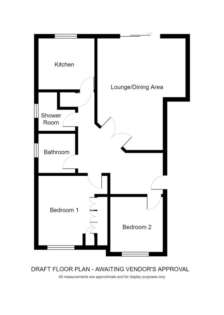 2 bedroom ground floor flat to rent - floorplan