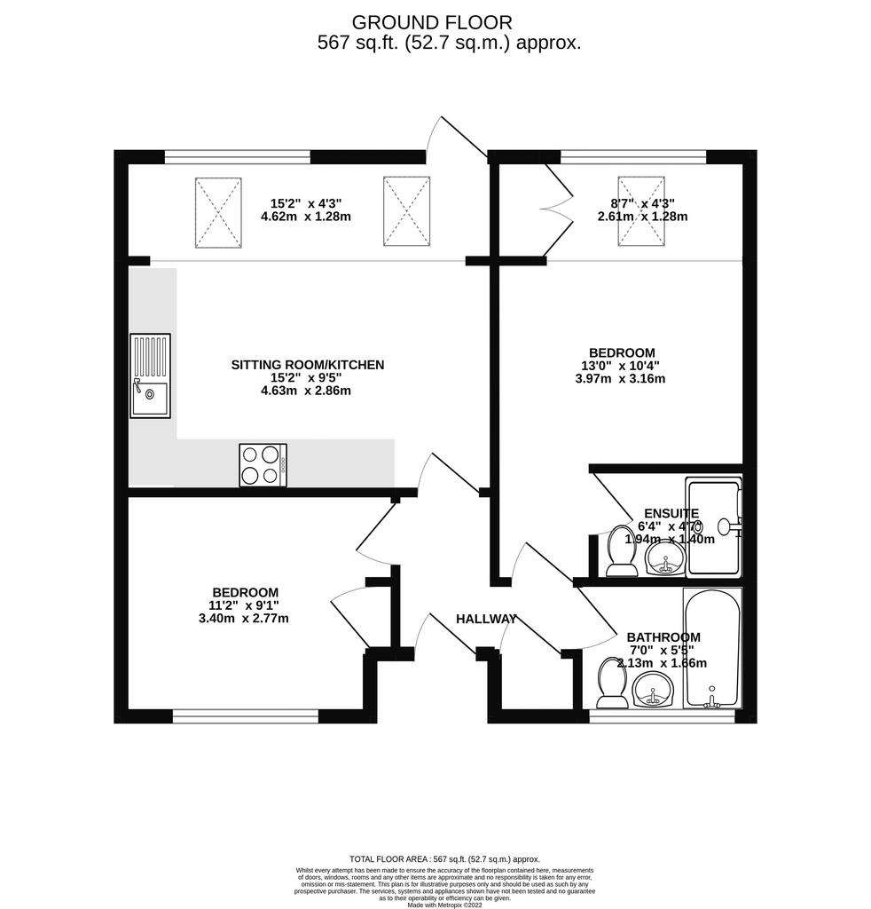 2 bedroom flat to rent - floorplan