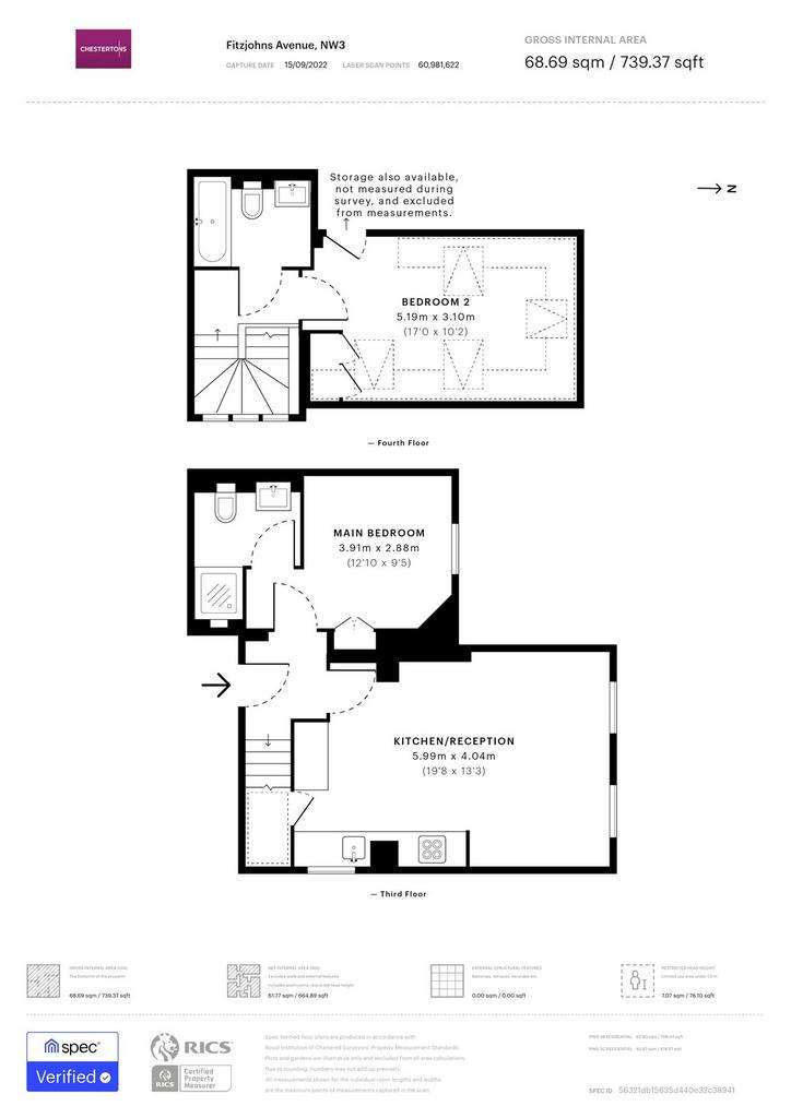 2 bedroom flat to rent - floorplan