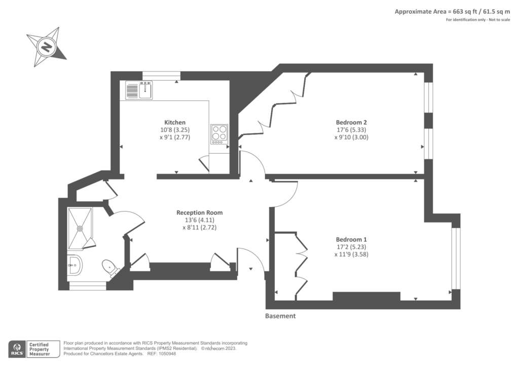 1 bedroom flat to rent - floorplan