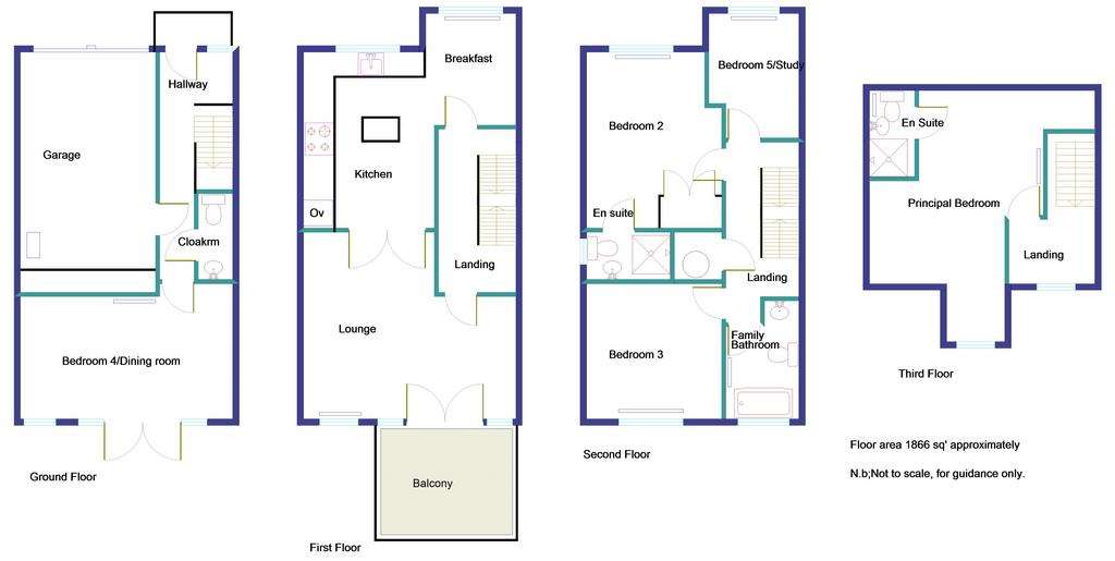 5 bedroom terraced house to rent - floorplan