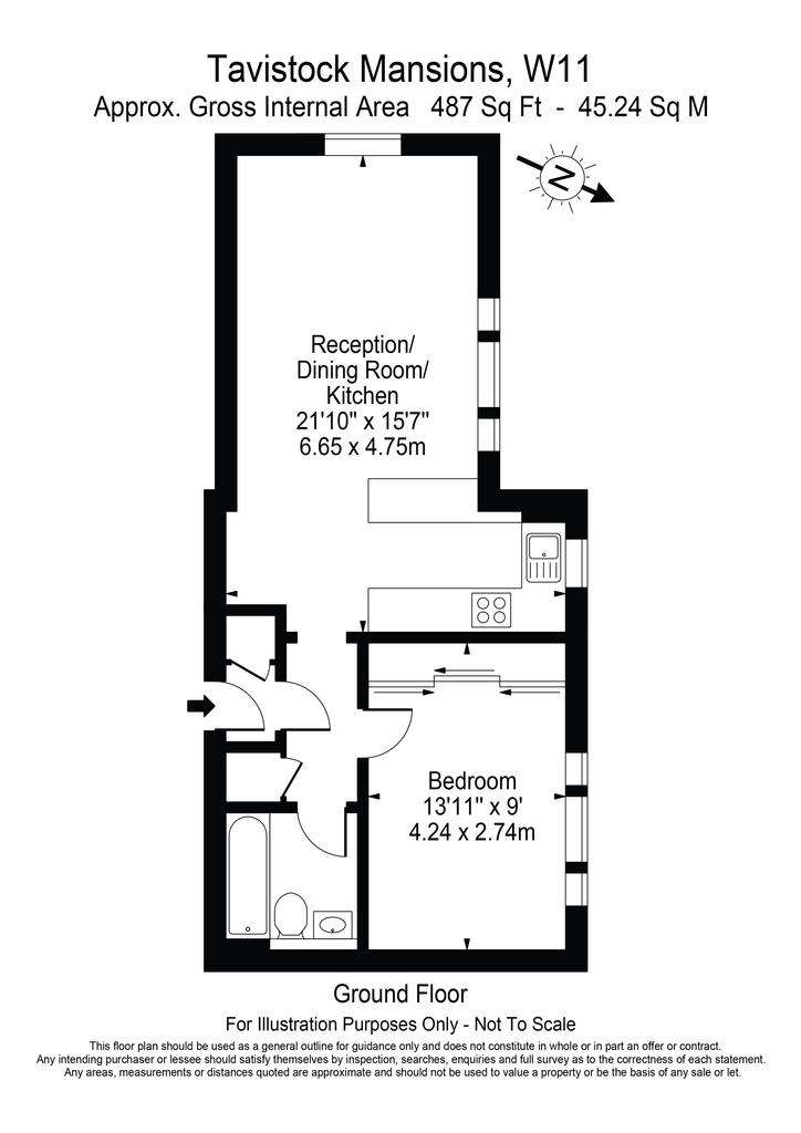 1 bedroom flat to rent - floorplan