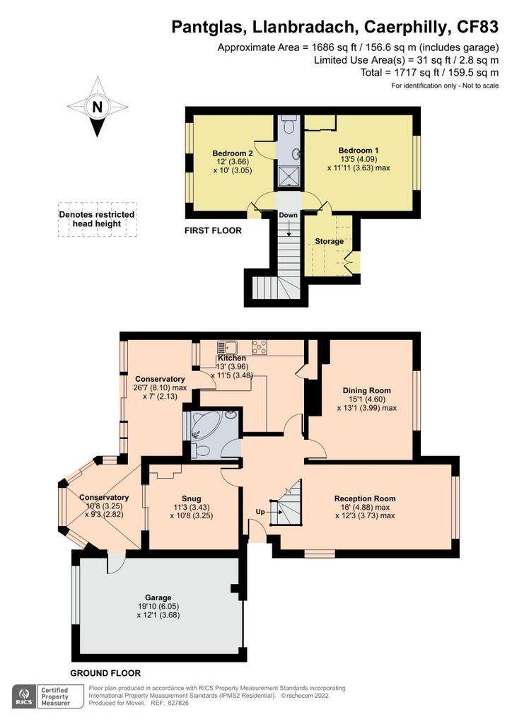 3 bedroom semi-detached bungalow for sale - floorplan