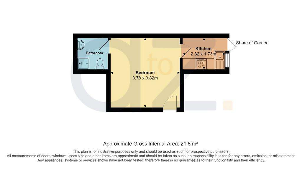 Studio flat to rent - floorplan