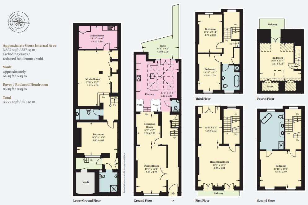 5 bedroom terraced house for sale - floorplan