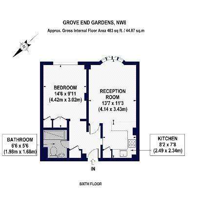 1 bedroom flat to rent - floorplan