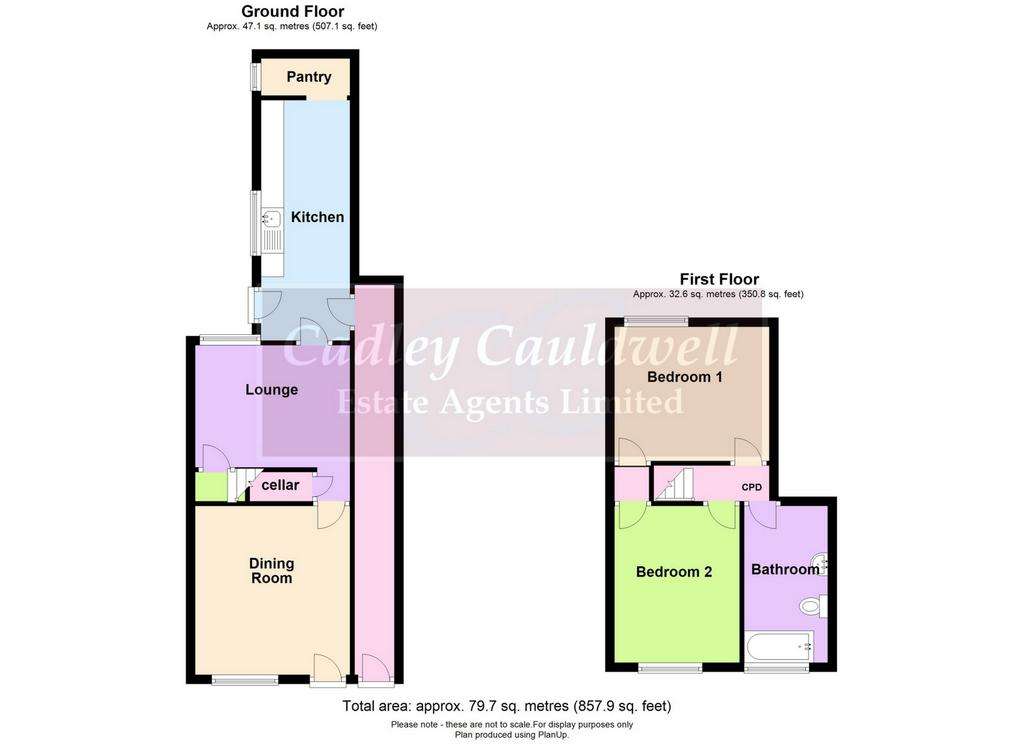 2 bedroom terraced house for sale - floorplan