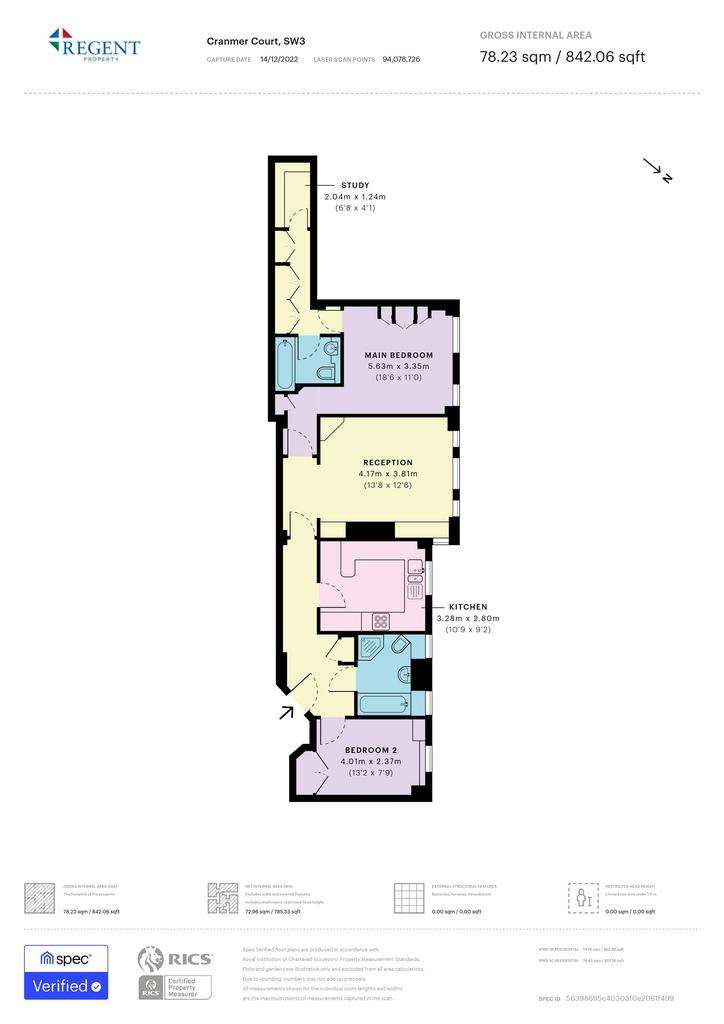 2 bedroom flat to rent - floorplan