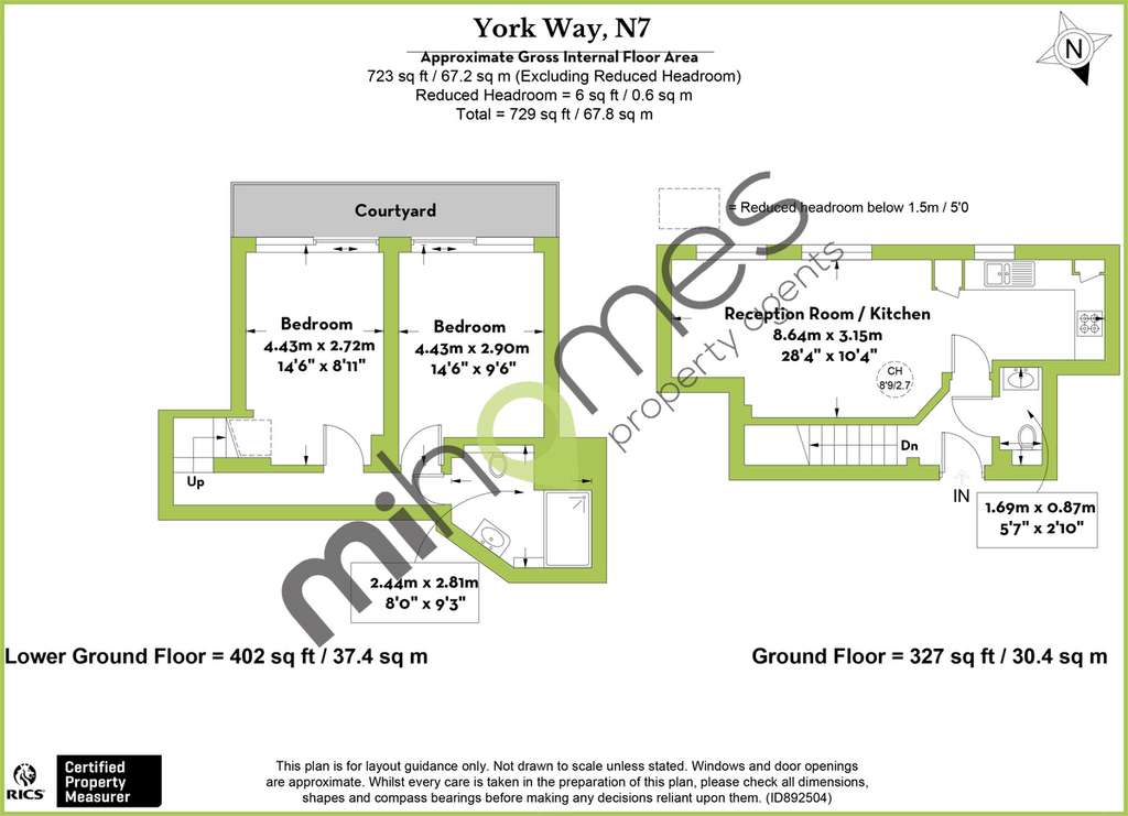 2 bedroom flat to rent - floorplan