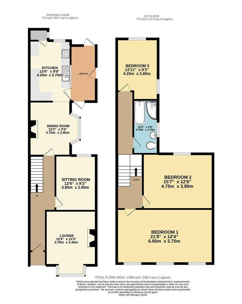 3 bedroom terraced house for sale - floorplan