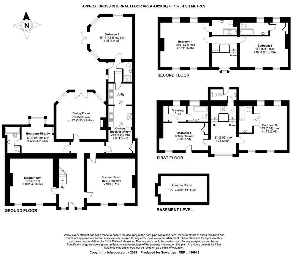 6 bedroom town house for sale - floorplan