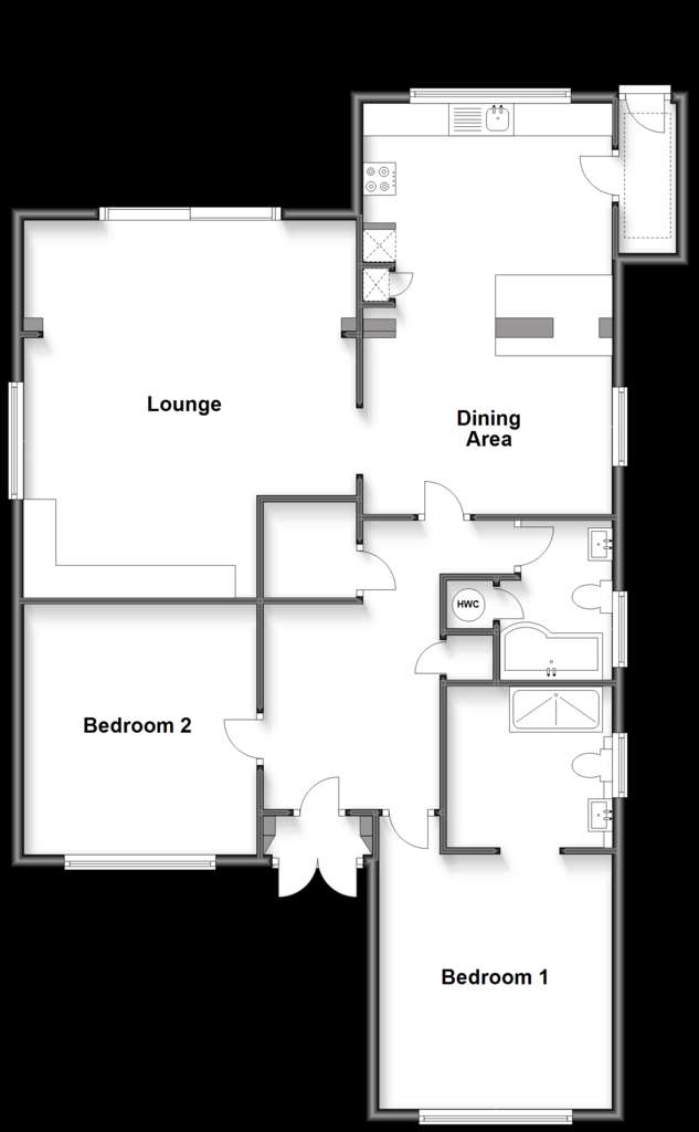 2 bedroom detached bungalow for sale - floorplan