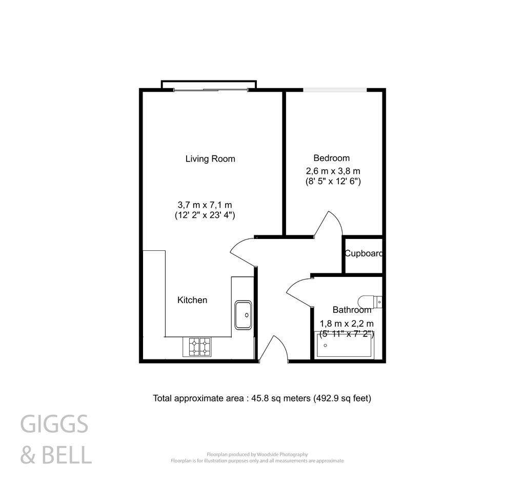 1 bedroom flat for sale - floorplan