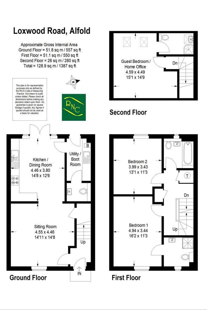 3 bedroom terraced house for sale - floorplan