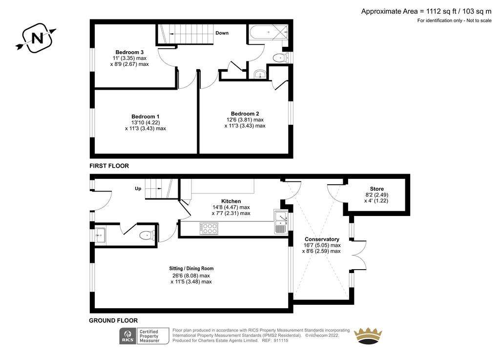 3 bedroom end of terrace house for sale - floorplan