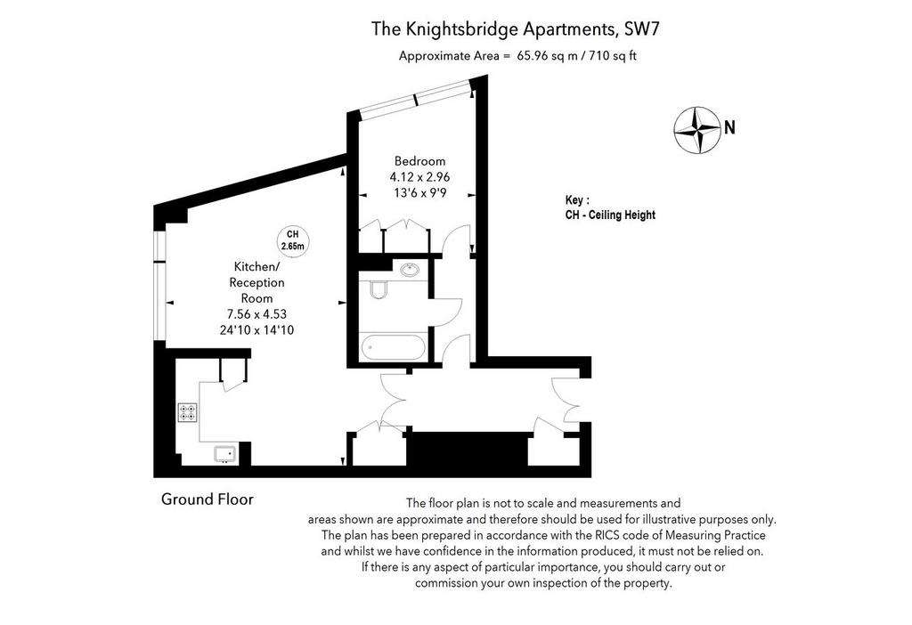 1 bedroom flat to rent - floorplan