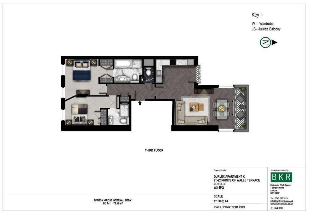 2 bedroom flat to rent - floorplan