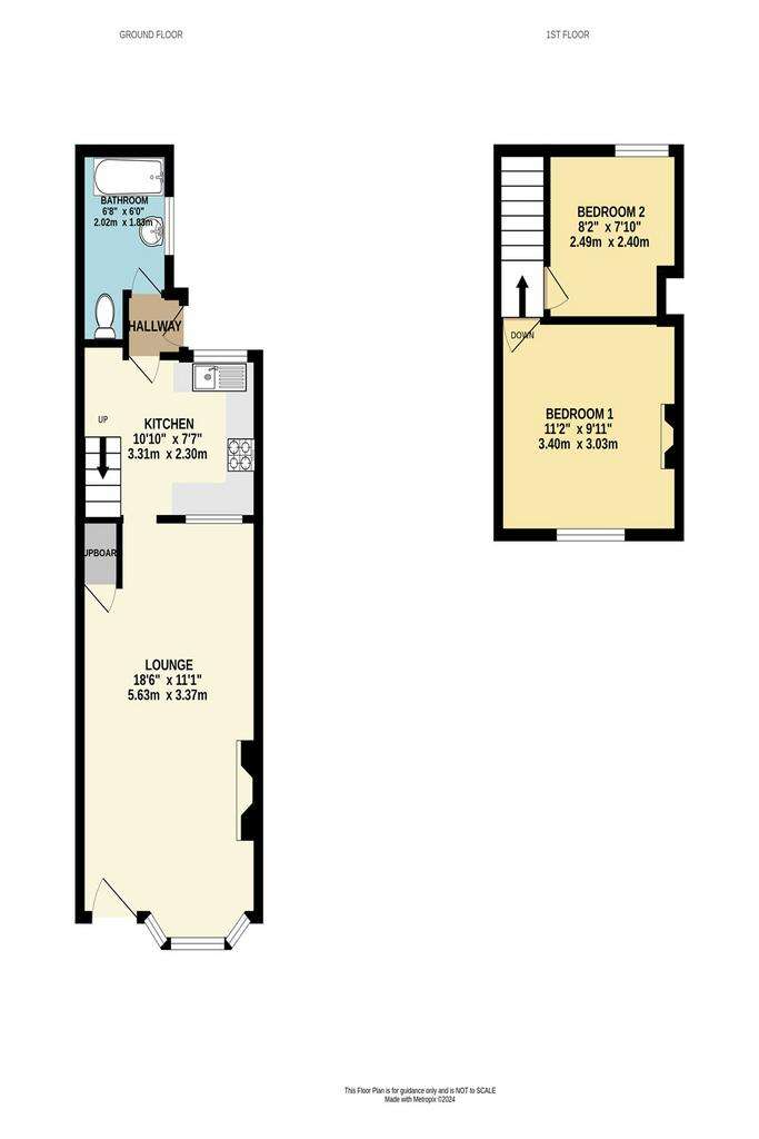 2 bedroom terraced house to rent - floorplan