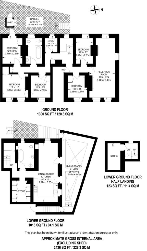 5 bedroom flat to rent - floorplan