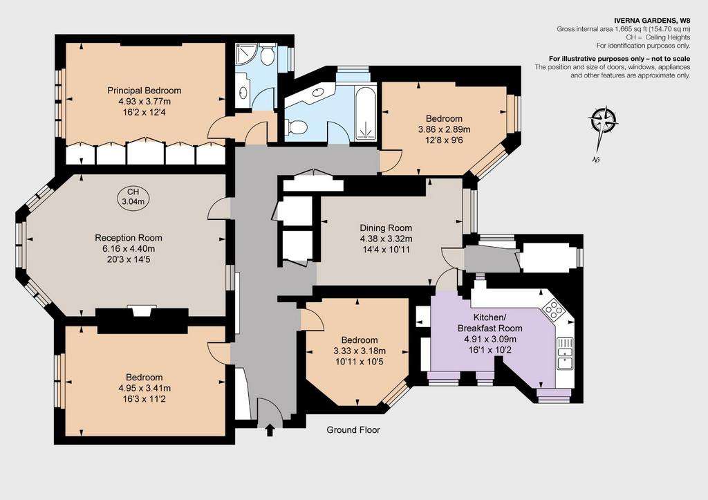 4 bedroom flat to rent - floorplan