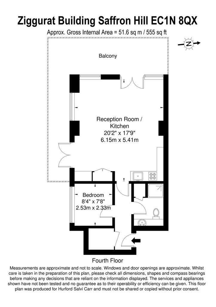 1 bedroom flat to rent - floorplan