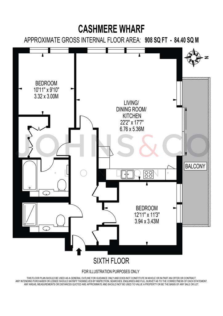 2 bedroom flat to rent - floorplan