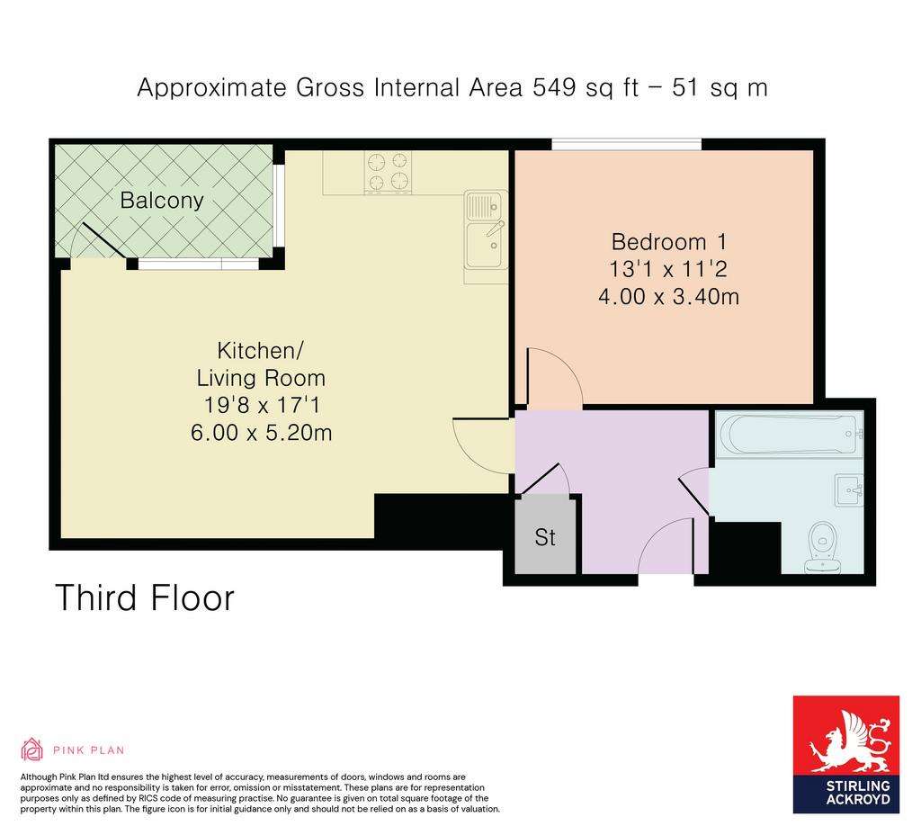 1 bedroom flat to rent - floorplan