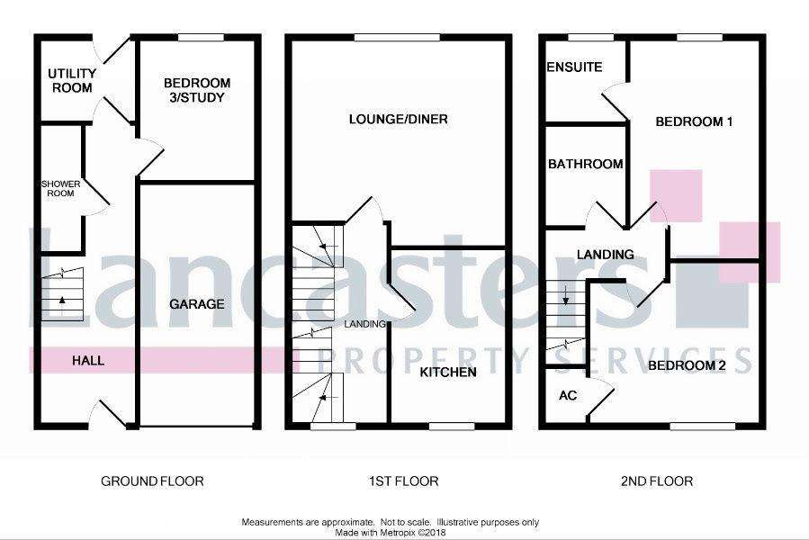 3 bedroom town house to rent - floorplan