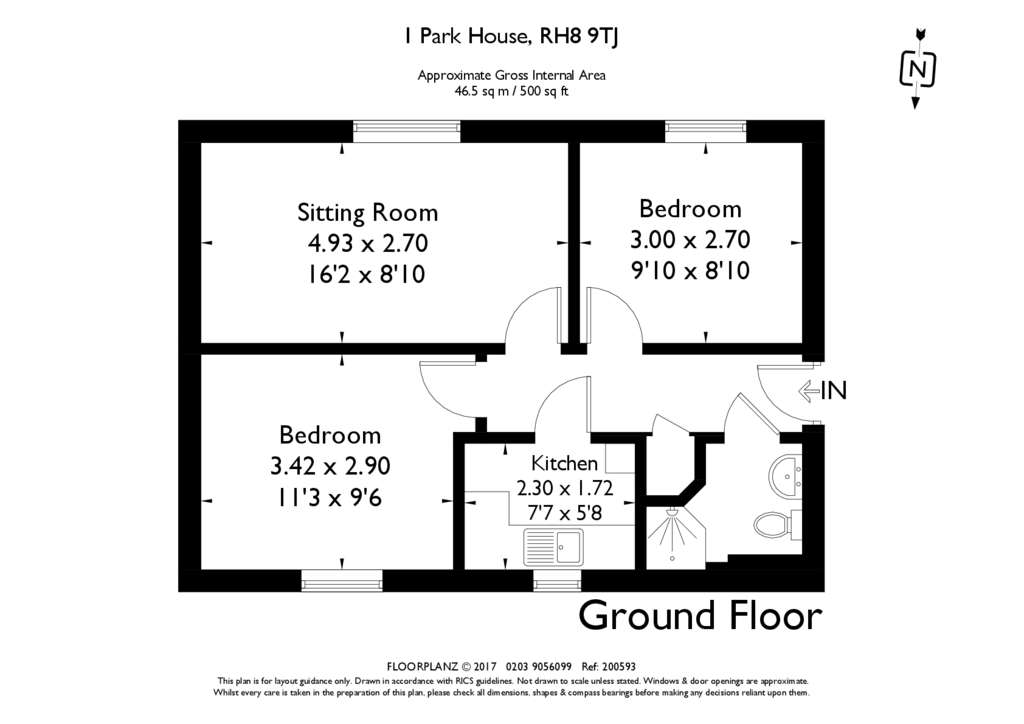 2 bedroom flat to rent - floorplan