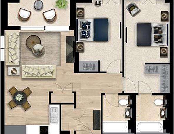 2 bedroom flat to rent - floorplan