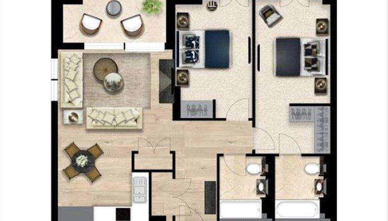 2 bedroom flat to rent - floorplan