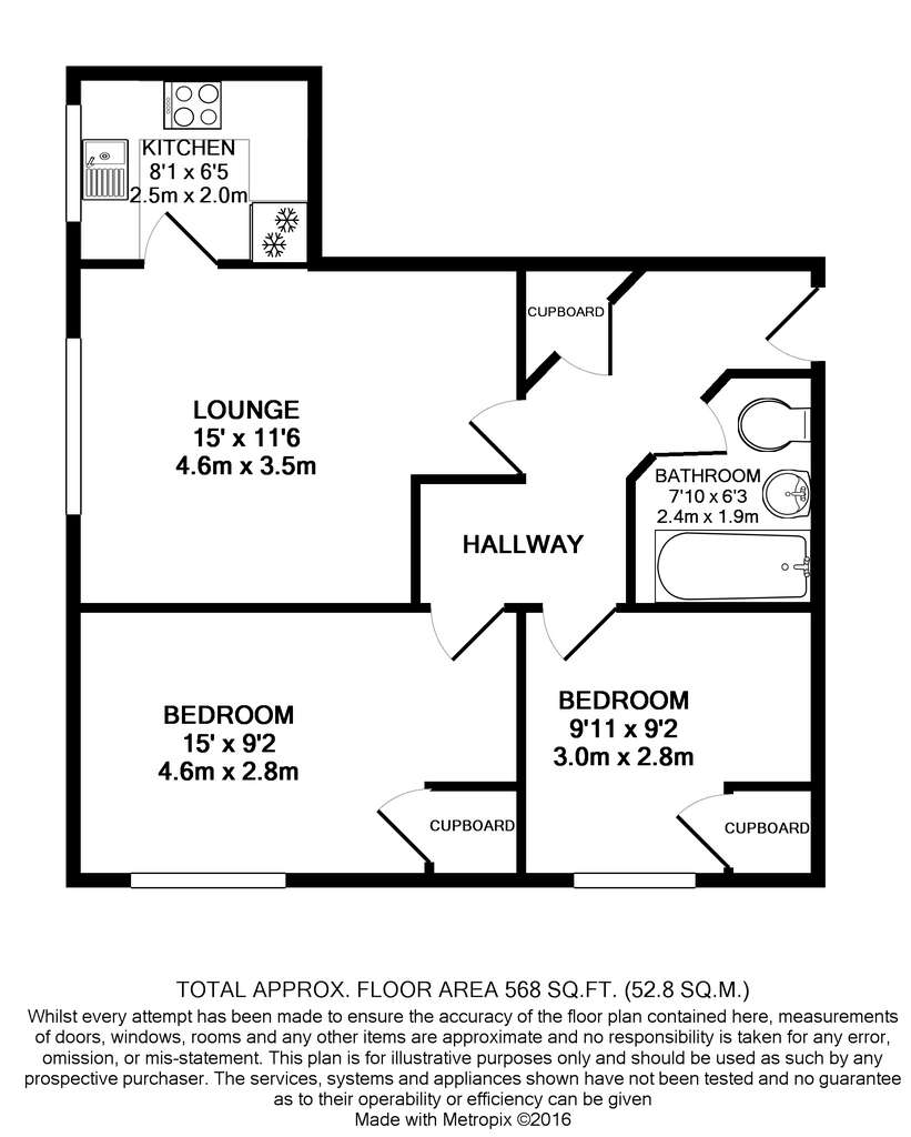 2 bedroom flat to rent - floorplan