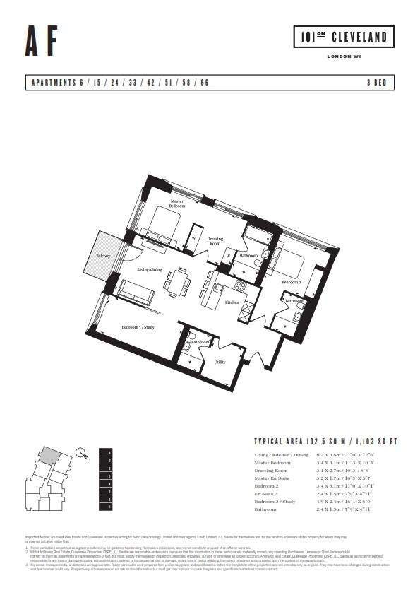 3 bedroom flat for sale - floorplan