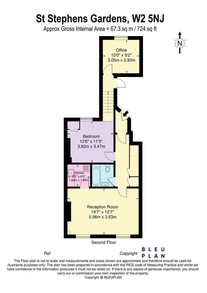 2 bedroom flat to rent - floorplan