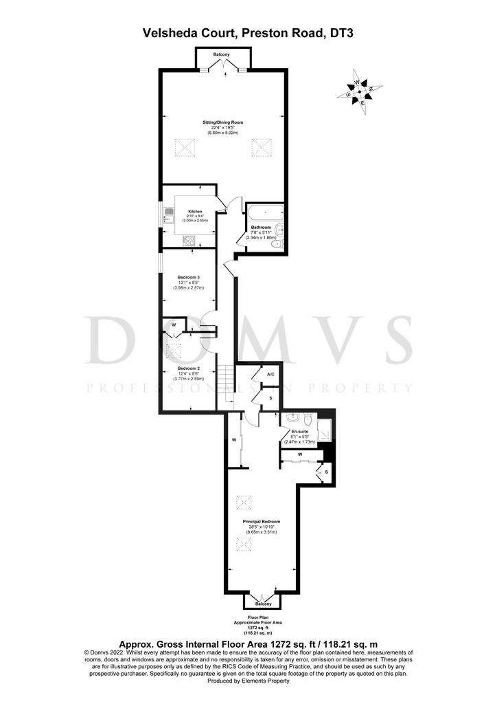 3 bedroom penthouse apartment for sale - floorplan