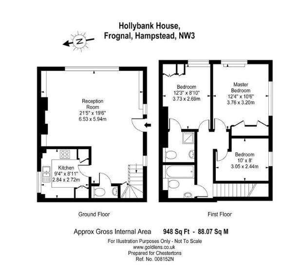 3 bedroom flat to rent - floorplan