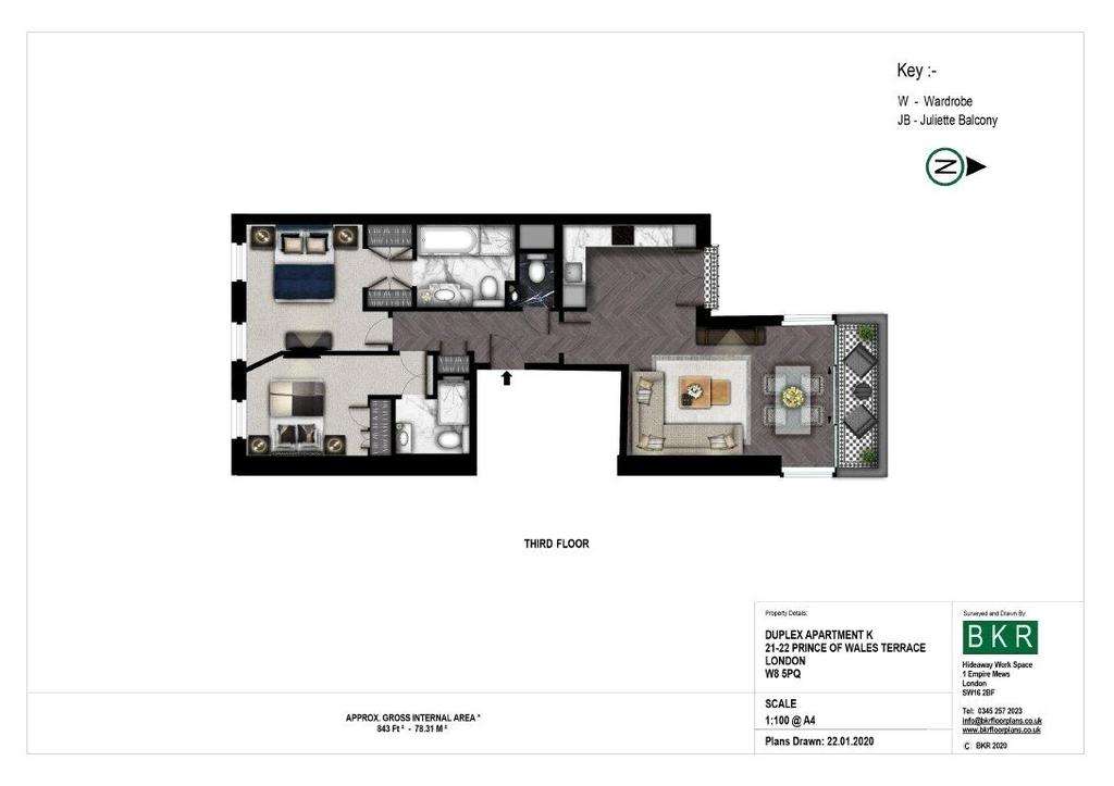 2 bedroom flat to rent - floorplan