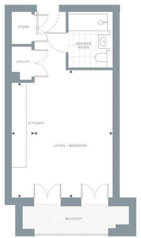 Studio flat to rent - floorplan