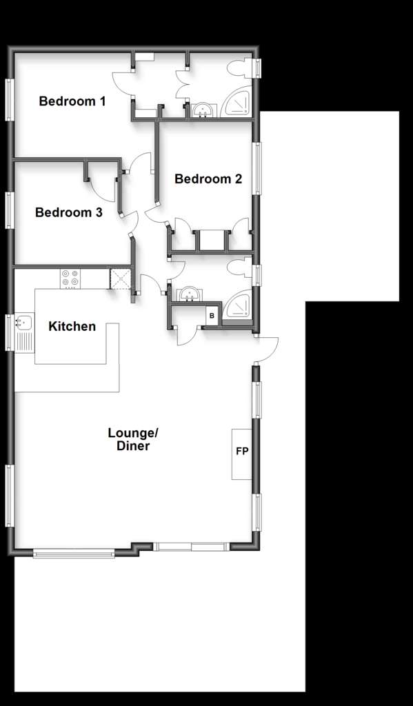 3 bedroom park home for sale - floorplan