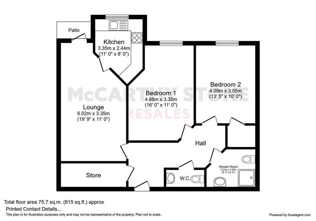 2 bedroom flat for sale - floorplan