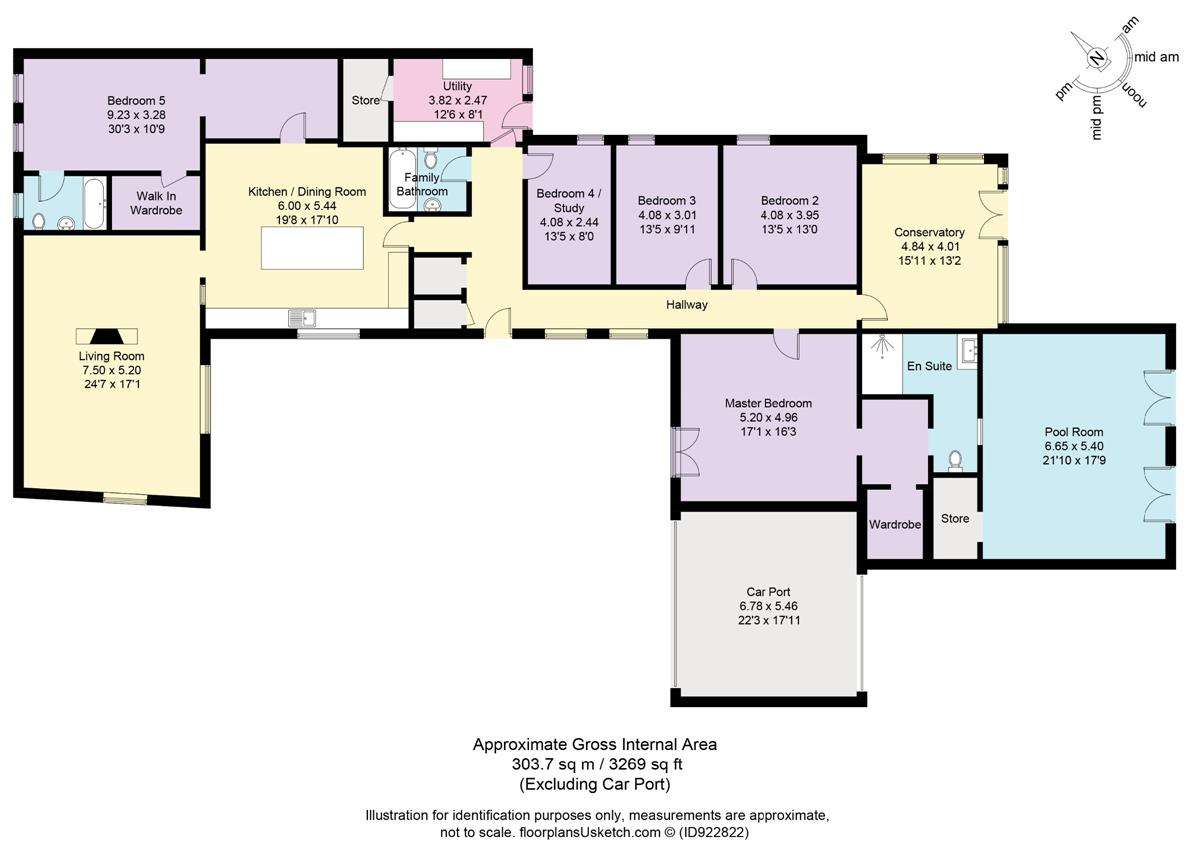 5+ bedroom bungalow for sale - floorplan