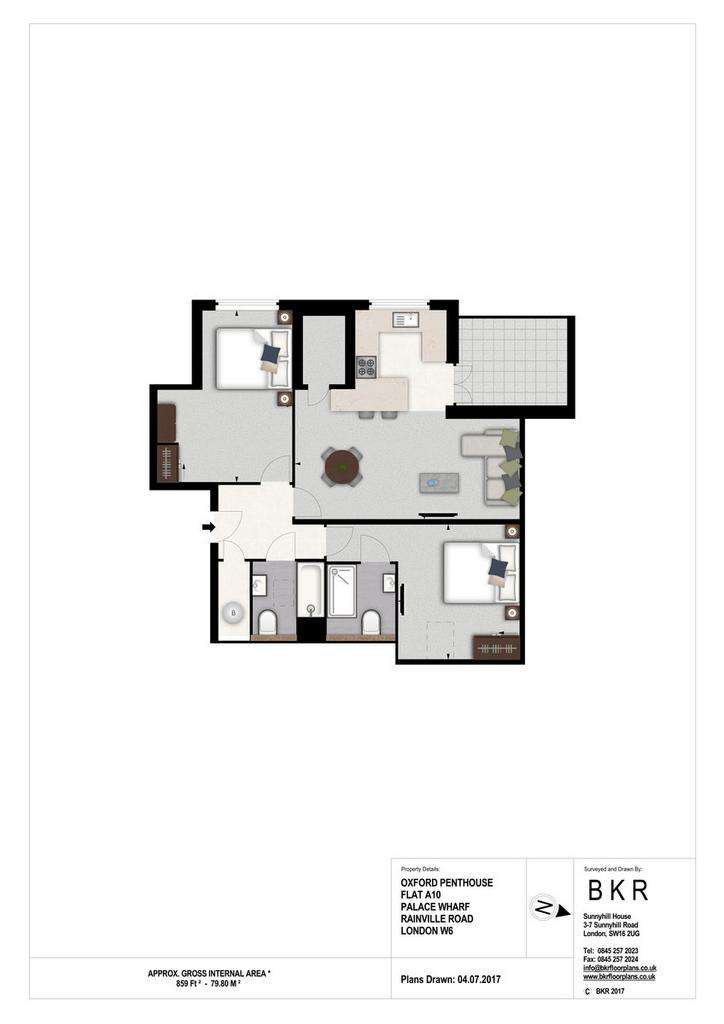 2 bedroom flat to rent - floorplan