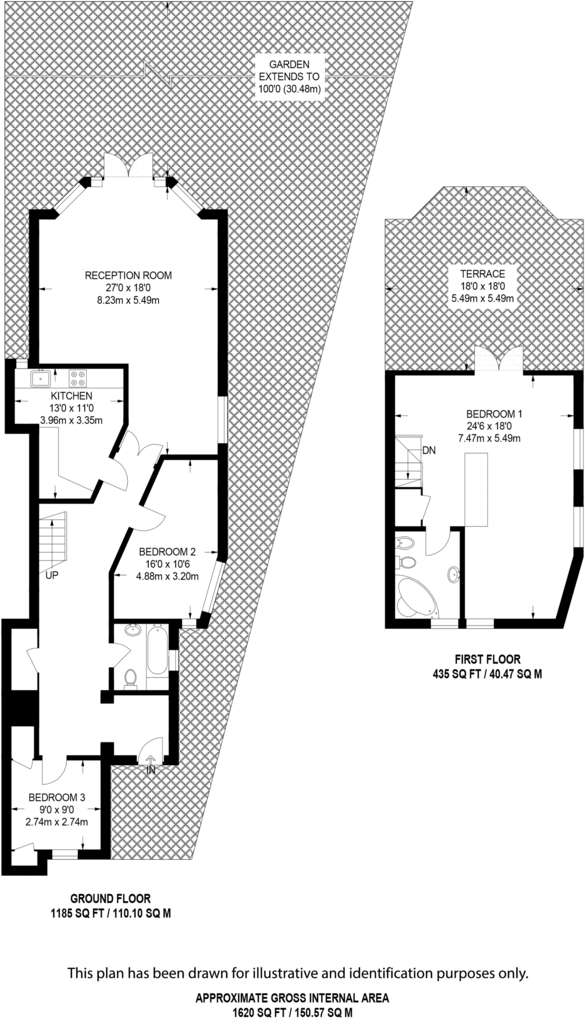 3 bedroom terraced house to rent - floorplan