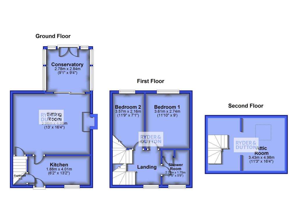 2 bedroom semi-detached house for sale - floorplan