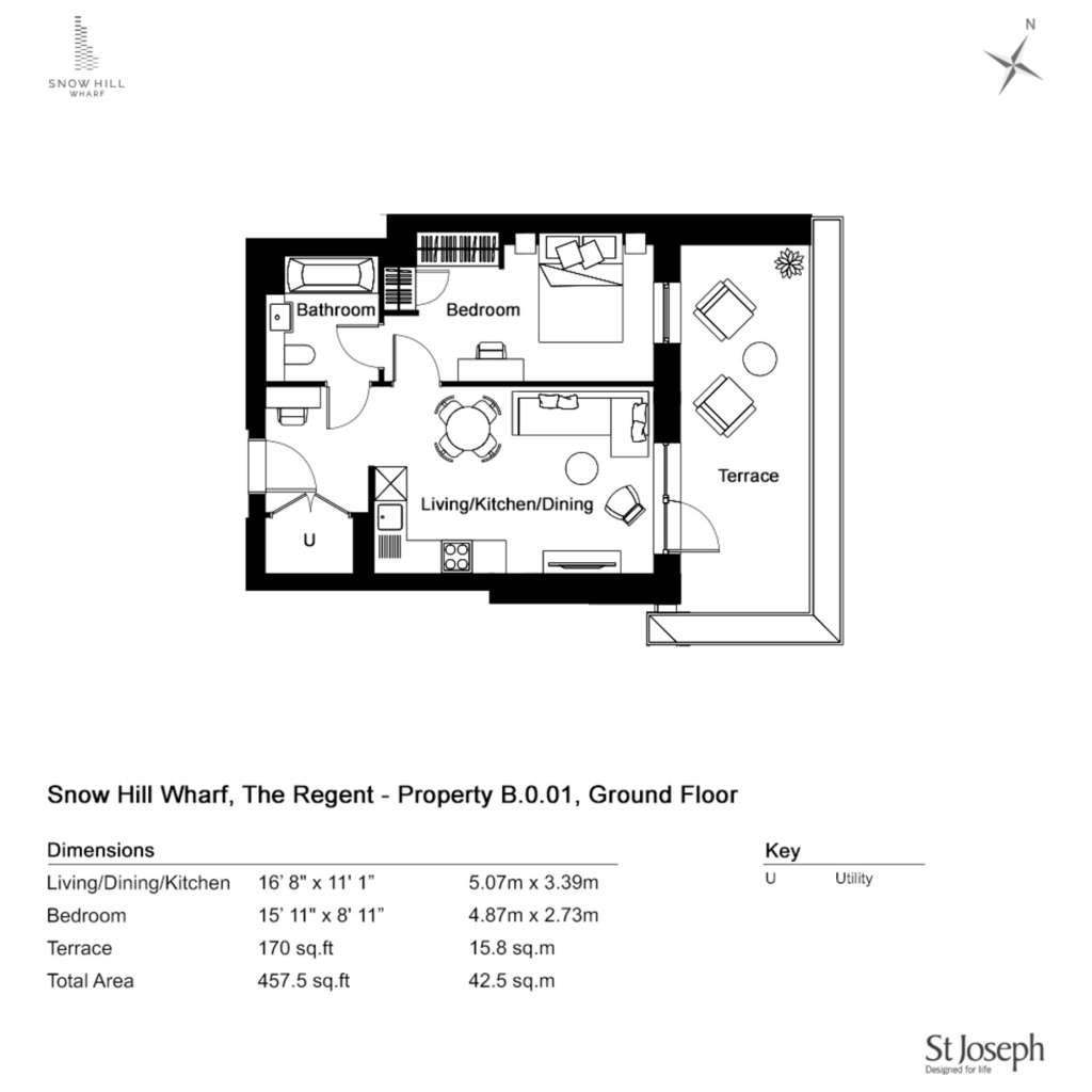 1 bedroom flat to rent - floorplan