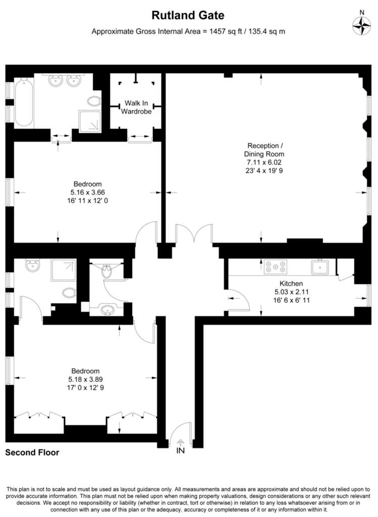 2 bedroom flat to rent - floorplan