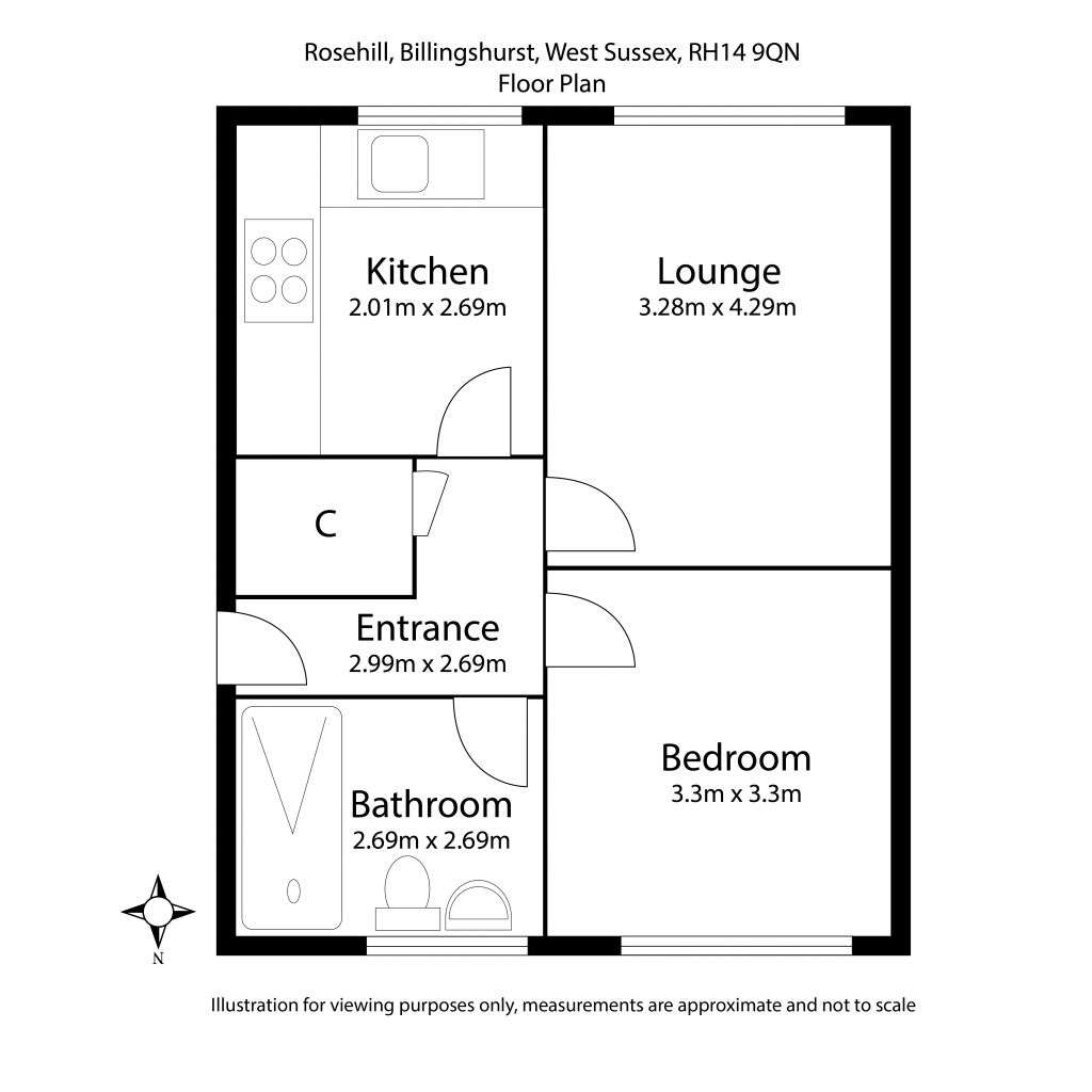 1 bedroom Property for sale - floorplan